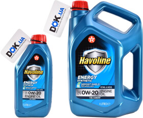 Моторна олива Texaco Havoline Energy 0W-20 синтетична