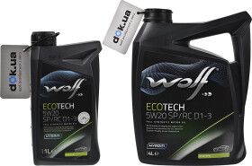 Моторна олива Wolf EcoTech SP/RC D1-3 5W-20 синтетична