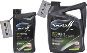 Моторна олива Wolf Ecotech SP/RC G6 FE 5W-20 синтетична