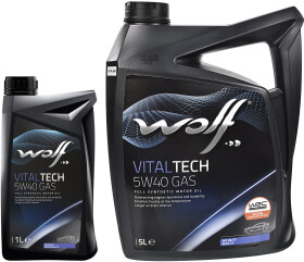 Моторное масло Wolf Vitaltech Gas 5W-40 синтетическое