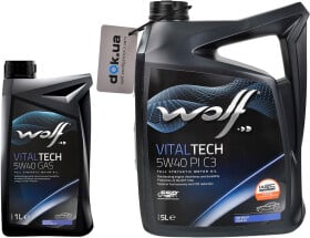 Моторное масло Wolf Vitaltech Gas 5W-40 синтетическое