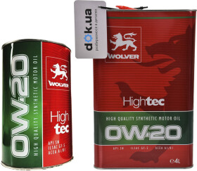 Моторное масло Wolver HighTec 0W-20 синтетическое