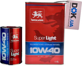 Моторное масло Wolver Super Light 10W-40 полусинтетическое