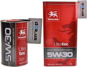 Моторное масло Wolver UltraTec 5W-30 синтетическое