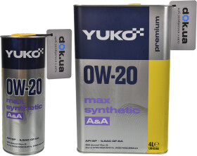 Моторное масло Yuko Max Synthetic 0W-20 синтетическое