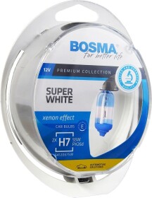 Автолампа Bosma Super White H7 PX26d 55 W прозоро-блакитна 3691