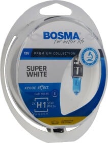 Автолампа Bosma Super White H1 P14,5s 55 W прозрачно-голубая 3721