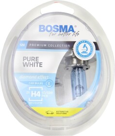 Автолампа Bosma PURE WHITE H4 P43t 55 W 60 W светло-голубая 8887