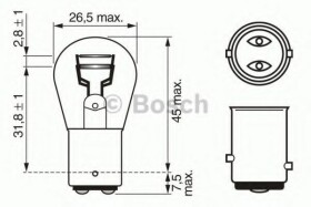 Автолампа Bosch Longlife Daytime P21/5W BAY15d 21 W 1987302282