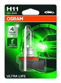 Автолампа Osram Ultra Life H11 PGJ19-2 55 W прозрачная 64211ULT01B