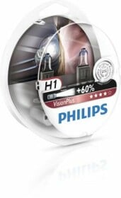 Автолампа Philips VisionPlus H1 P14,5s 55 W прозоро-блакитна 12258VPS2