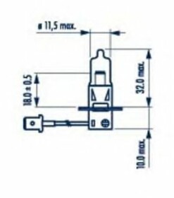 Автолампа Narva Range Power White H3 PK22s 55 W прозрачная 48335