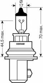 Автолампа Osram HB1 P29t 45 W 65 W прозора 9004