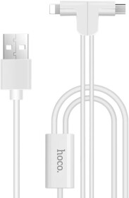 Кабель 2 в 1 Hoco X12 X12LIGHTNINGMICROWHITE USB - Apple Lighting - Micro USB 1,2 м