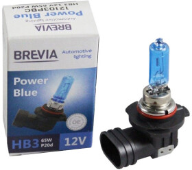 Автолампа Brevia Power Blue HB3 P20d 65 W темно-голубая 12103PBC
