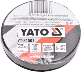 Изолента Yato YT-81501 черная на тканевой основе 19 мм x 25 м
