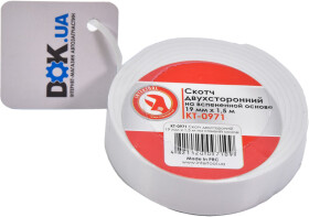 Двухсторонний скотч Intertool KT0971 на полиэтиленовой основе 19 мм x 1,5 м
