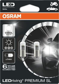 Автолампа Osram LEDriving Premium T4W BA9s 0,8 W 3850CW-02B