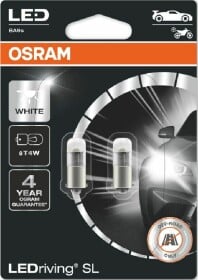 Автолампа Osram LEDriving T4W BA9s 0,8 W 3893DWP-02B