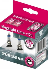 Автолампа Tungsram Megalight Ultra +120 HB4 P22d 51 W прозрачная 53070snu2d