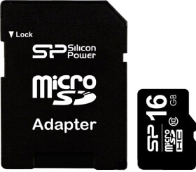 Карта памяти Silicon Power microSDHC 16 ГБ с SD-адаптером