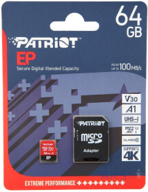 Карта памяти Patriot EP Series microSDXC 64 ГБ с SD-адаптером