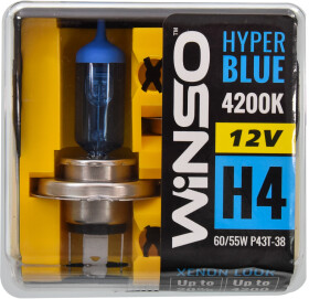 Автолампа Winso Hyper Blue H4 P43t-38 55 W 60 W синяя 712450