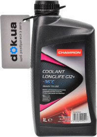 Готовий антифриз Champion Coolant Longlife G12+ рожевий -36 °C