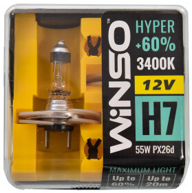 Автолампа Winso Hyper H7 PX26d 55 W прозора 712730
