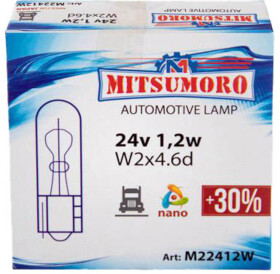 Автолампа Mitsumoro W2x4,6d 1,2 W прозора M22412W