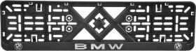 Рамка номерного знака BI-PLAST bp262 колір чорний на BMW пластик