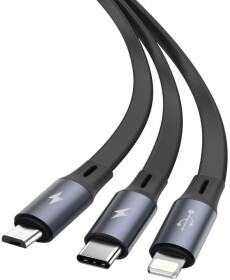 Кабель 3 в 1 Baseus USB - Apple Lightning - type-C - Micro USB Bright Mirror CAMLT-MJ01 1,2 м