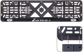 Рамка номерного знака Eurotermix 45565 чорний Lanos