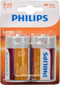 Батарейка Philips LongLife R20L2B/10 D 1,5 V 2 шт