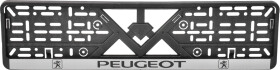 Рамка номерного знака Штурмовик 18424 чёрный с серебристым Peugeot
