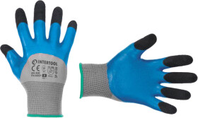Рукавички робочі Intertool трикотажні з подвійним латексним покриттям сірі