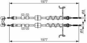 Трос ручного тормоза Bosch 1987482870
