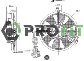 Вентилятор системы охлаждения двигателя Profit 18500001