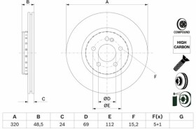 Тормозной диск Bosch 0986479h43
