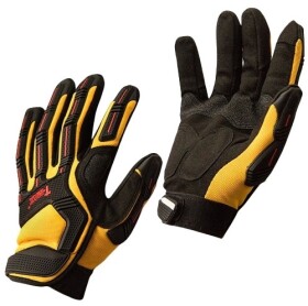 Перчатки рабочие T-Max синтетические с кожаными вставками желтые