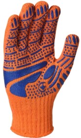 Перчатки рабочие Doloni Стандарт Плюс трикотажные с покрытием ПВХ оранжевые
