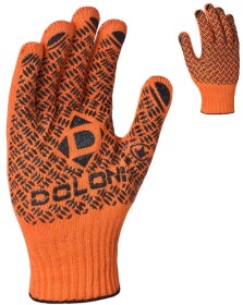 Перчатки рабочие Doloni Универсал Профи трикотажные с покрытием ПВХ оранжевые