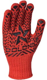 Перчатки рабочие Doloni Звезда трикотажные с покрытием ПВХ красные