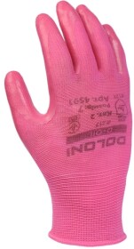 Перчатки рабочие Doloni D-Oil синтетические с нитриловым покрытием розовые