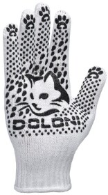 Перчатки рабочие Doloni Садовые хб с точками ПВХ белые