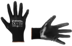 Перчатки рабочие Intertool трикотажные с нитриловым покрытием черные