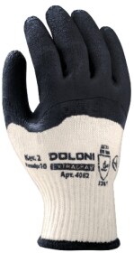 Рукавички робочі Doloni Extragrab трикотажні з латексним покриттям білі з чорним