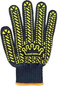 Перчатки рабочие Stark Корона хб + полиэстер с точками ПВХ черные