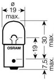 Автолампа Osram Ultra Life R10W BA15s 10 W прозрачная 5008ULT