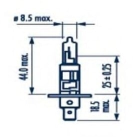 Автолампа Narva Range Power Blue+ H1 P14,5s 55 W прозрачно-голубая 48630
